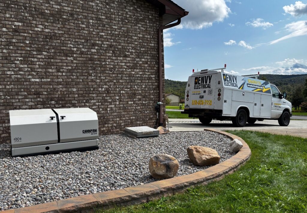 22 kW Champion standby generator installation by Envy Electrical in Northeast Pennsylvania